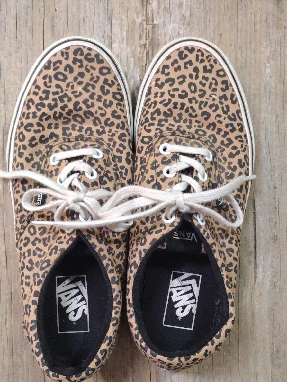 Vans Leopard-Print Canvas Sneakers - Tan & Black